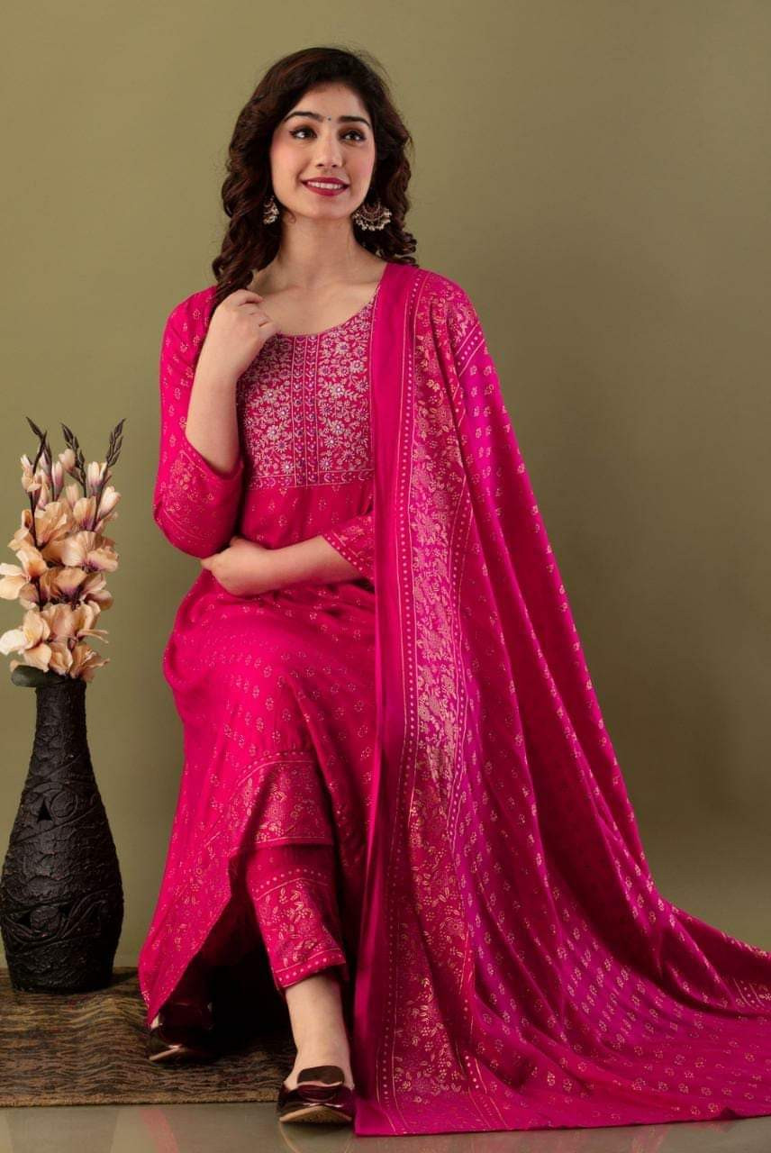 স্কিনপ্রিন্ট এর কটন থ্রি পিস cotton